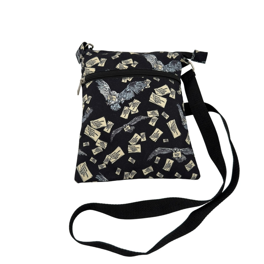 Harry Potter Crossbody Bag‎ Owl Letter Print Mini Messenger Black
